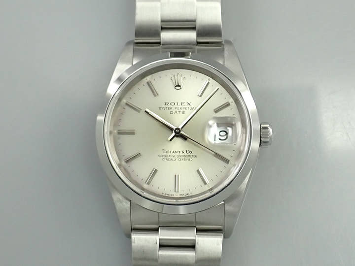 ロレックス オイスターパーペチュアル デイト TIFFANY&CO. Ref.15200 ステンレススチール シルバー文字盤