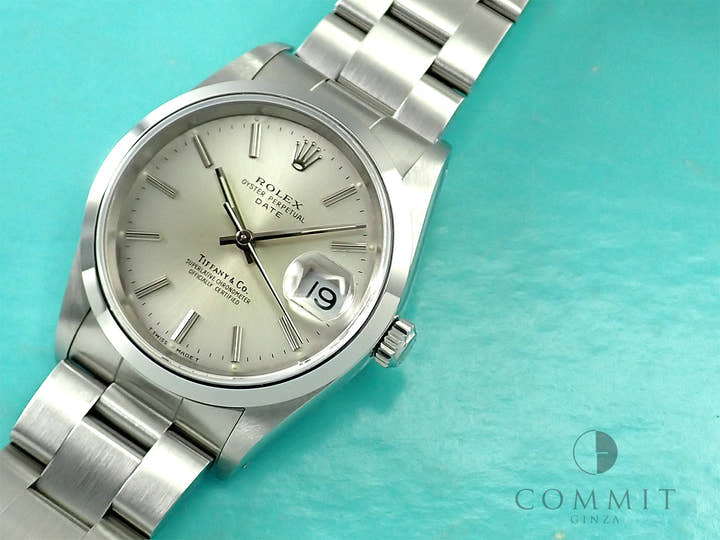 ロレックス オイスターパーペチュアル デイト TIFFANY&CO. Ref.15200 ステンレススチール シルバー文字盤