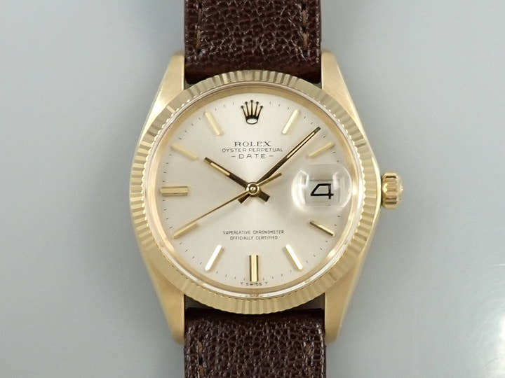 ロレックス オイスターパーペチュアル デイト Ref.1503/8 イエローゴールド シルバー文字盤