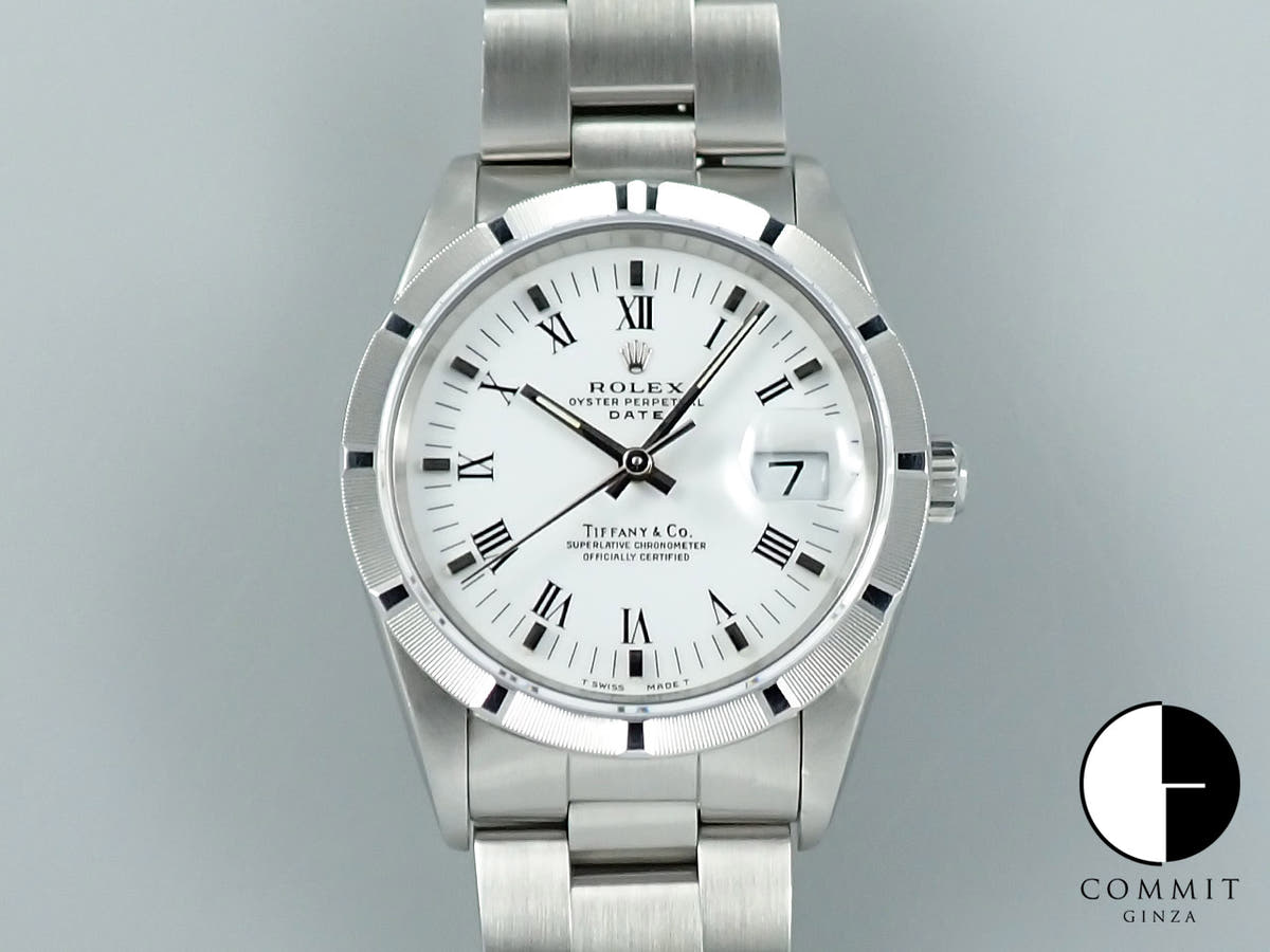 ロレックス オイスターパーペチュアル デイト TIFFANY&CO. Ref.15210 ステンレススチール ホワイト文字盤