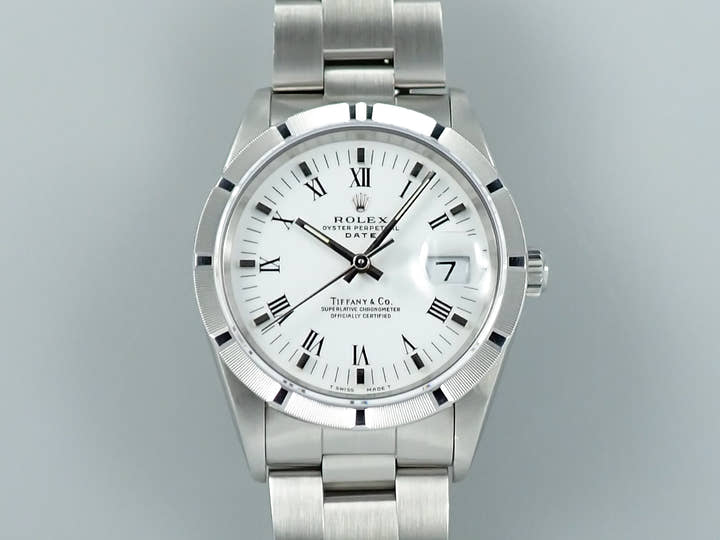 ロレックス オイスターパーペチュアル デイト TIFFANY&CO. Ref.15210 ステンレススチール ホワイト文字盤