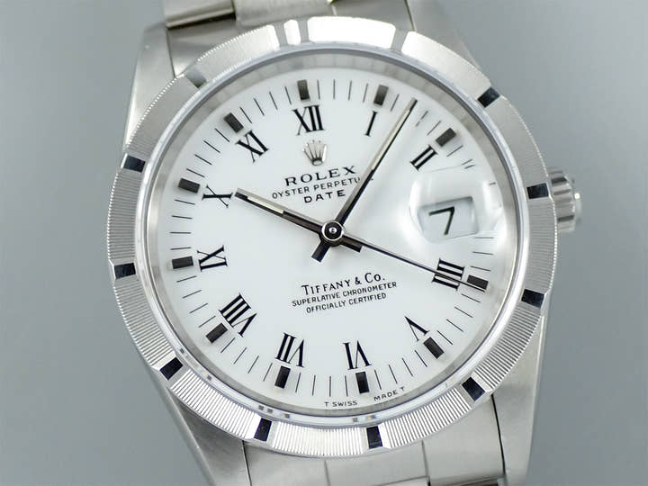 ロレックス オイスターパーペチュアル デイト TIFFANY&CO. Ref.15210 ステンレススチール ホワイト文字盤
