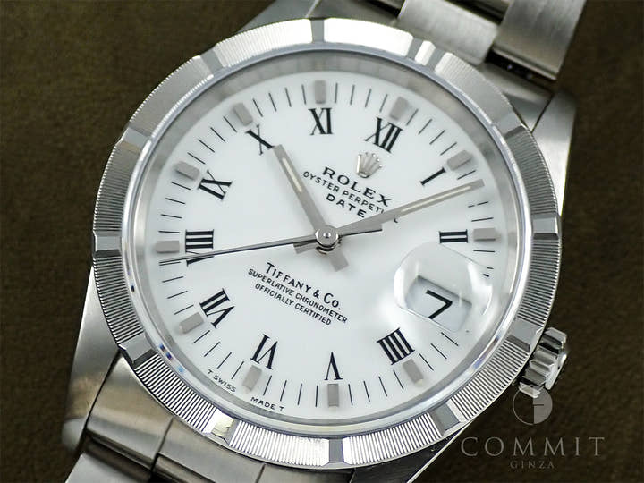 ロレックス オイスターパーペチュアル デイト TIFFANY&CO. Ref.15210 ステンレススチール ホワイト文字盤