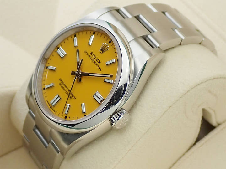 ロレックス オイスターパーペチュアル36 Ref.126000 ステンレススチール イエロー文字盤