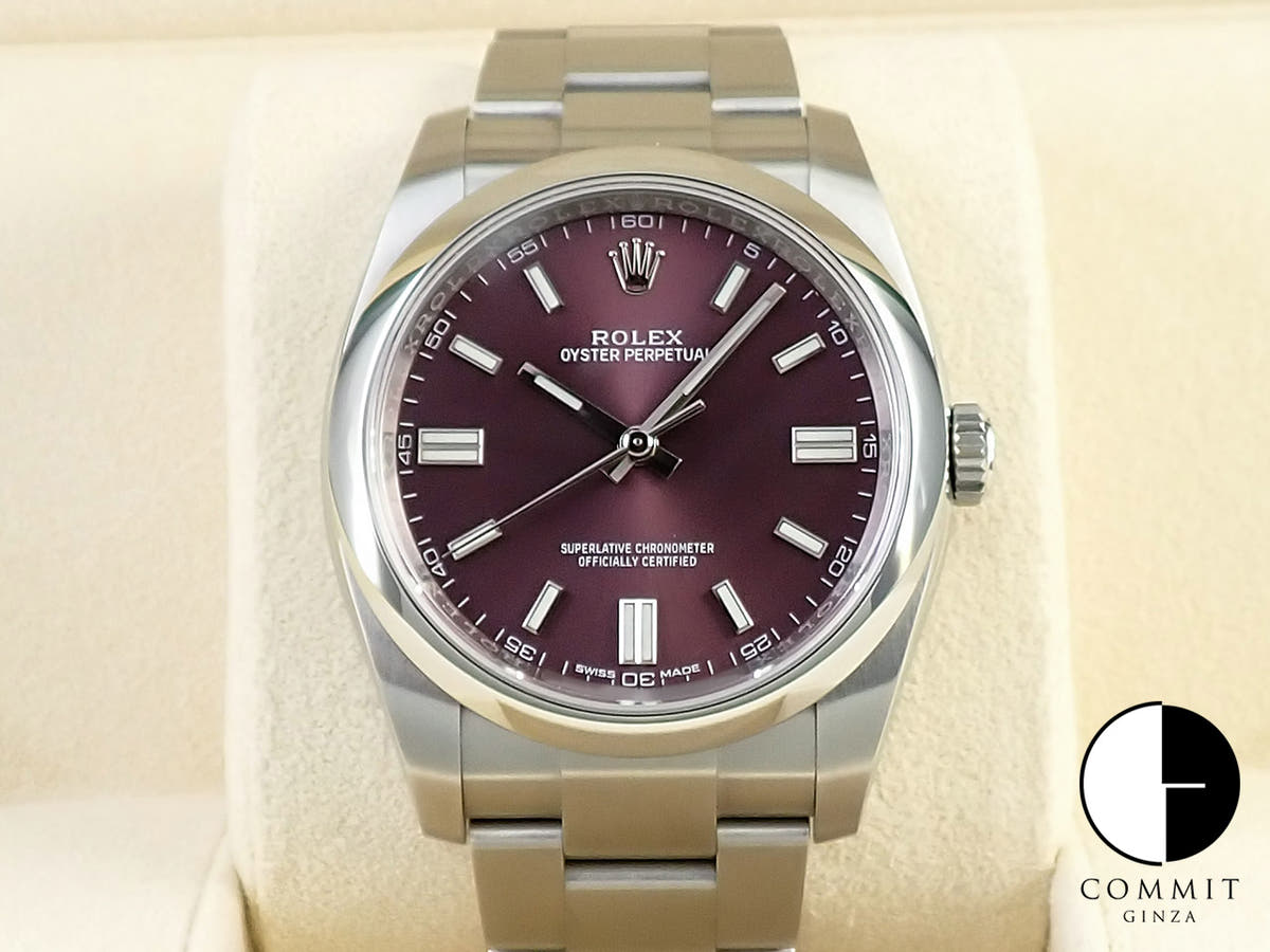 ロレックス オイスターパーペチュアル36 Ref.116000 ステンレススチール レッドグレープ文字盤