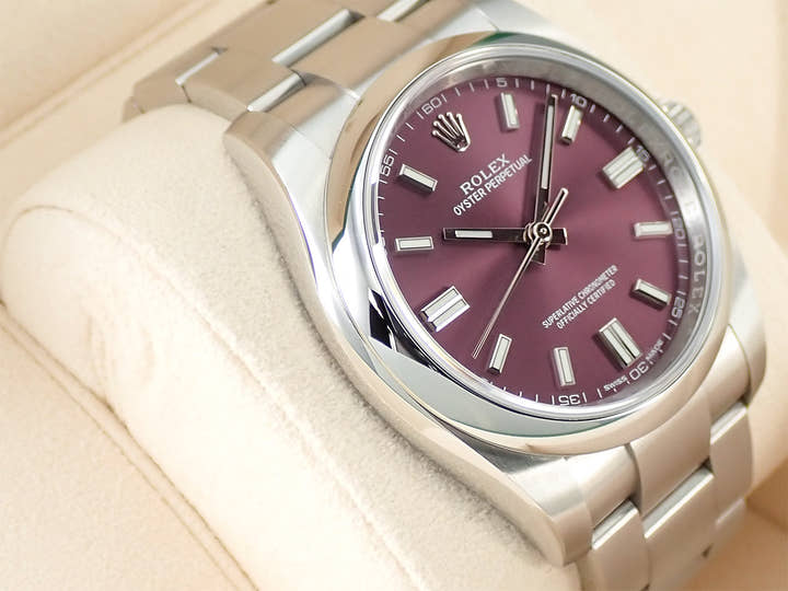 ロレックス オイスターパーペチュアル36 Ref.116000 ステンレススチール レッドグレープ文字盤