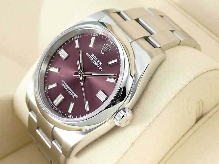 ロレックス オイスターパーペチュアル36 Ref.116000 ステンレススチール レッドグレープ文字盤