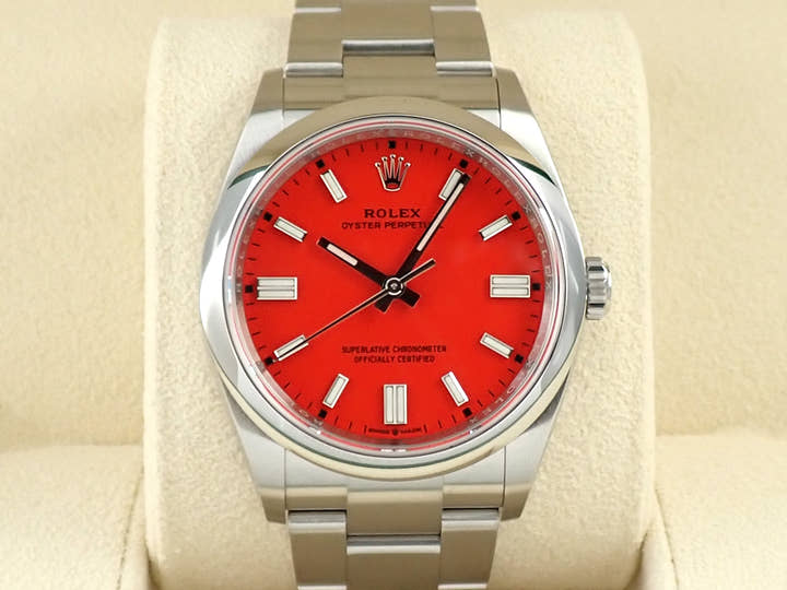 ロレックス オイスターパーペチュアル36 Ref.126000 ステンレススチール コーラルレッド文字盤