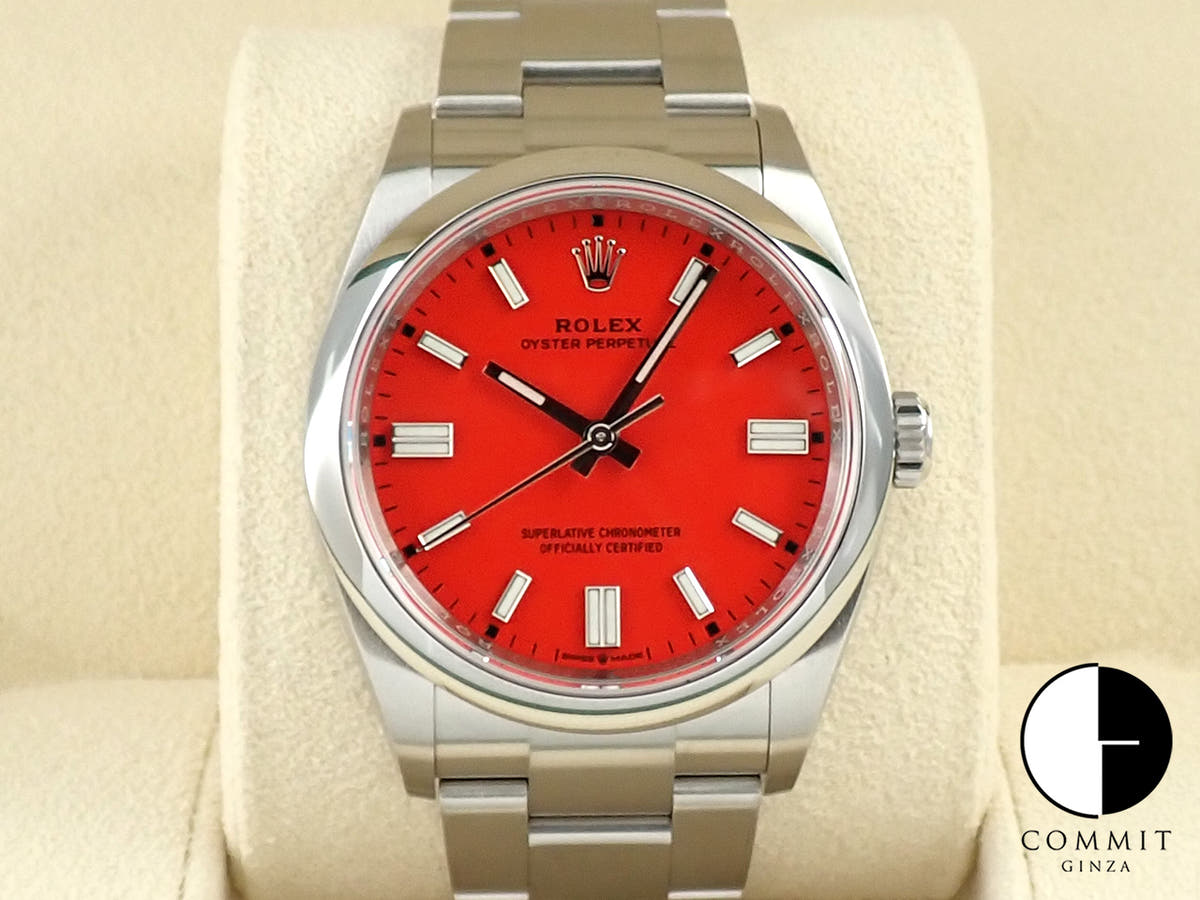 ロレックス オイスターパーペチュアル36 Ref.126000 ステンレススチール コーラルレッド文字盤