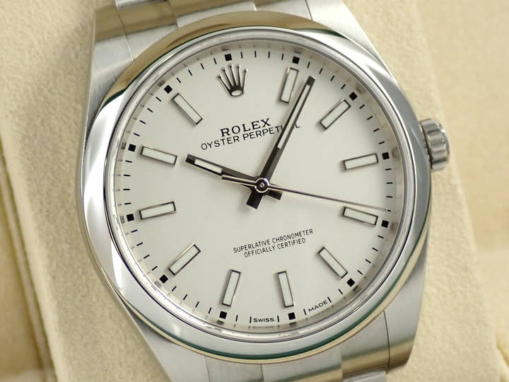 ロレックス オイスターパーペチュアル39 Ref.114300 ステンレススチール ホワイト文字盤
