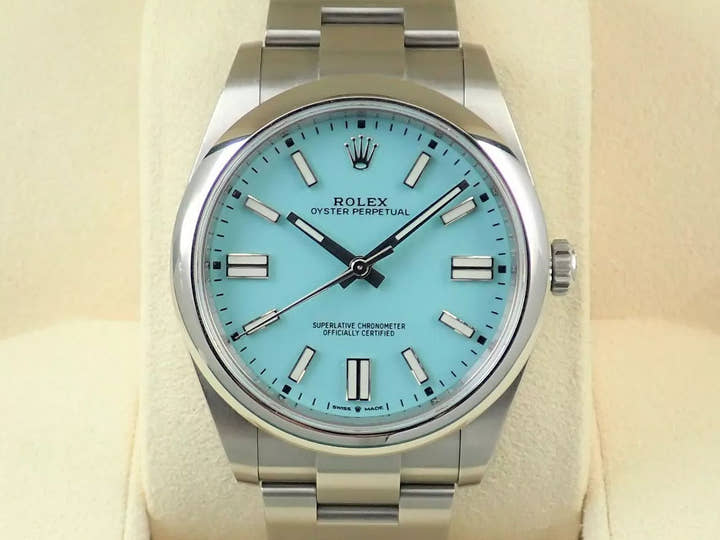 ロレックス オイスターパーペチュアル41 Ref.124300 ステンレススチール ターコイズ文字盤