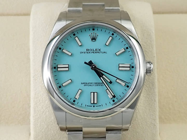 ロレックス オイスターパーペチュアル41 Ref.124300 ステンレススチール ターコイズ文字盤