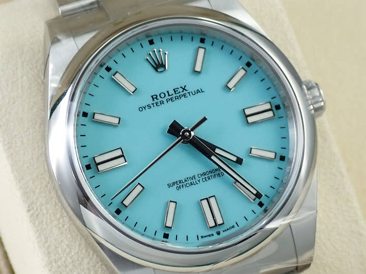 ロレックス オイスターパーペチュアル41 Ref.124300 ステンレススチール ターコイズ文字盤