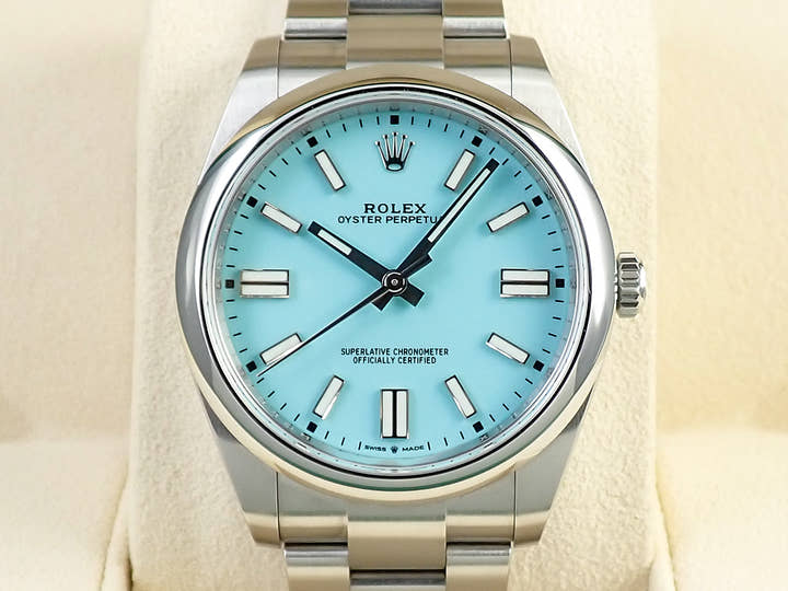 ロレックス オイスターパーペチュアル41 Ref.124300 ステンレススチール ターコイズ文字盤