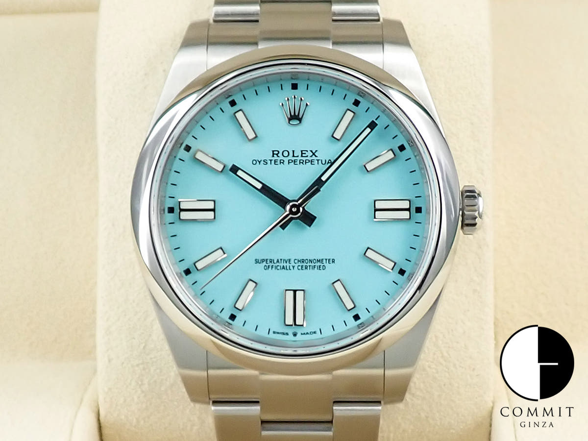 ロレックス オイスターパーペチュアル41 Ref.124300 ステンレススチール ターコイズ文字盤