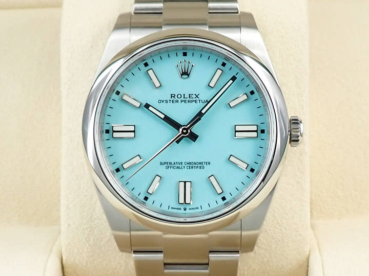ロレックス オイスターパーペチュアル41 Ref.124300 ステンレススチール ターコイズ文字盤