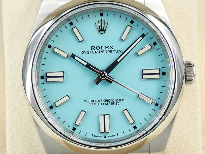 ロレックス オイスターパーペチュアル41 Ref.124300 ステンレススチール ターコイズ文字盤