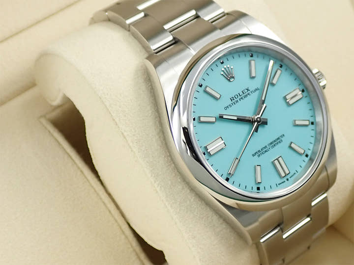 ロレックス オイスターパーペチュアル41 Ref.124300 ステンレススチール ターコイズ文字盤