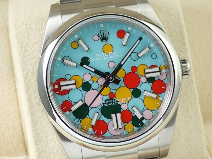 ロレックス オイスターパーペチュアル41 Ref.124300 ステンレススチール セレブレーションモチーフ文字盤