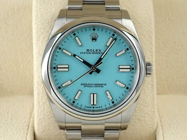 ロレックス オイスターパーペチュアル41 Ref.124300 ステンレススチール ターコイズ文字盤