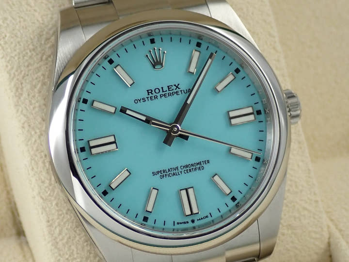 ロレックス オイスターパーペチュアル41 Ref.124300 ステンレススチール ターコイズ文字盤