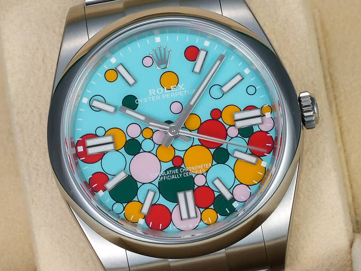 ロレックス オイスターパーペチュアル41 Ref.124300 ステンレススチール セレブレーションモチーフ文字盤