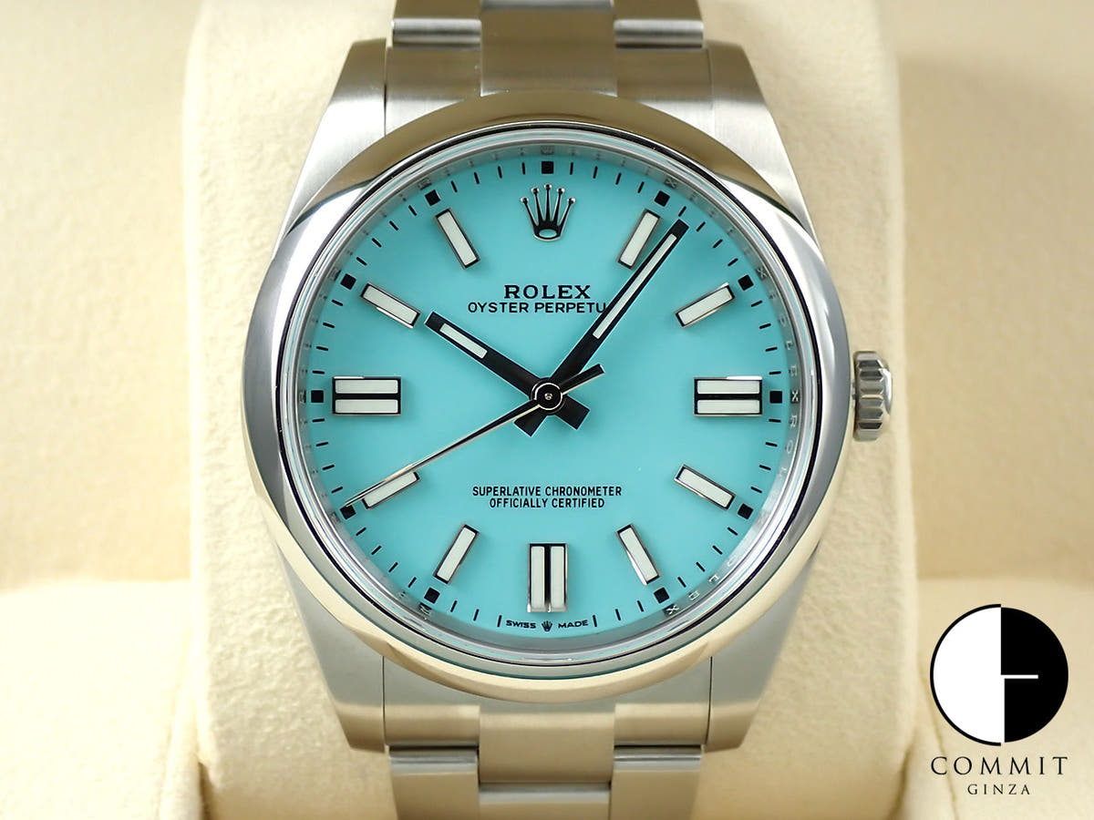 ロレックス オイスターパーペチュアル41 Ref.124300 ステンレススチール ターコイズ文字盤