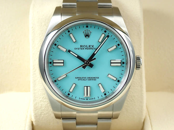 ロレックス オイスターパーペチュアル41 Ref.124300 ステンレススチール ターコイズ文字盤