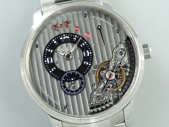グラスヒュッテオリジナル パノインバース Ref.1-66-06-04-22-14 シルバー文字盤 美品 P9JAFMRW