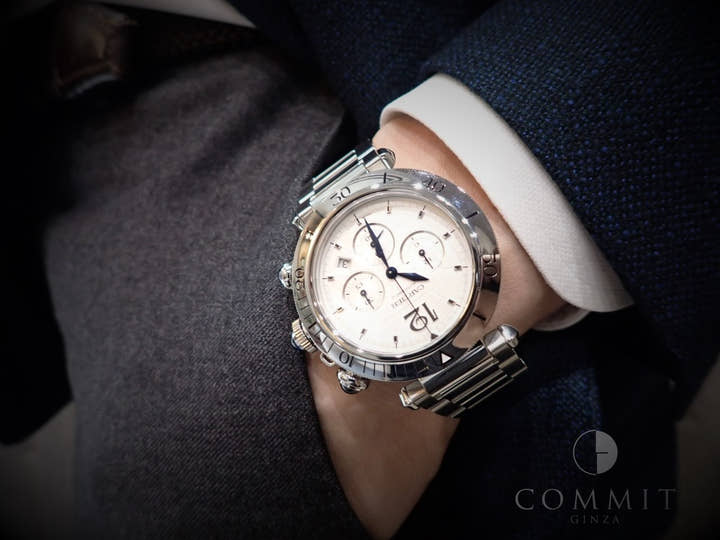 カルティエ パシャ Ref.WSPA0018 シルバー文字盤 美品 X7YMY263