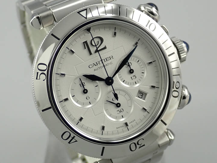 カルティエ パシャ Ref.WSPA0018 シルバー文字盤 美品 X7YMY263