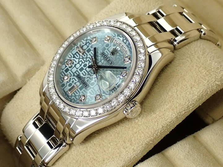 ロレックス デイデイト パールマスター Ref.18946A プラチナ アイスブルーコンピューターx10Pダイヤ文字盤