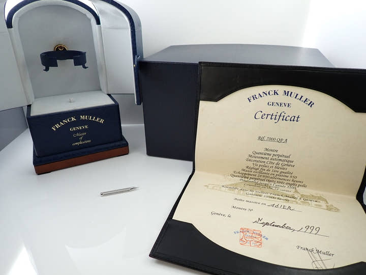 フランクミュラー レトログラード パーペチュアルカレンダー Ref.7000 QP A シルバー文字盤 美品 7RTYC8K6