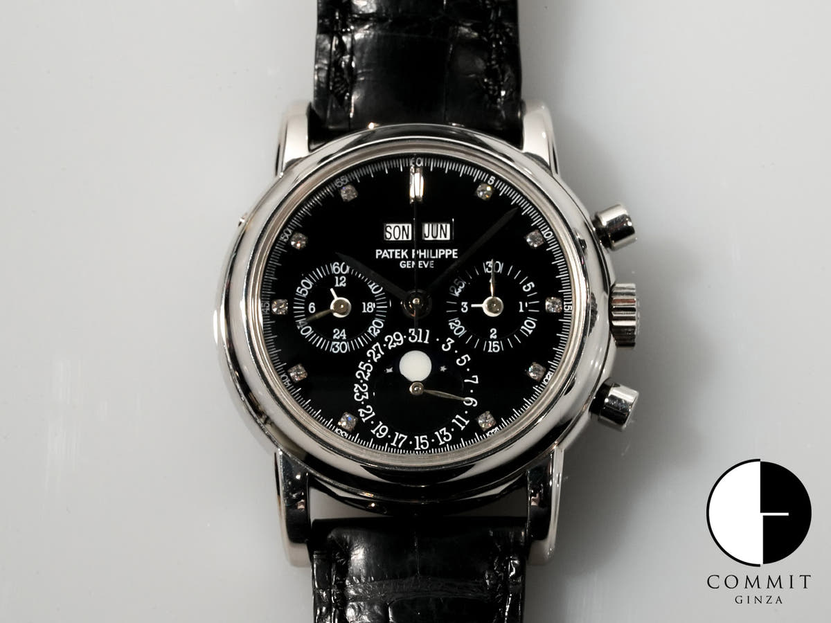 パテックフィリップ パーペチュアルカレンダー クロノグラフ Ref.3970EP-029 プラチナ ブラック11Pダイヤ文字盤