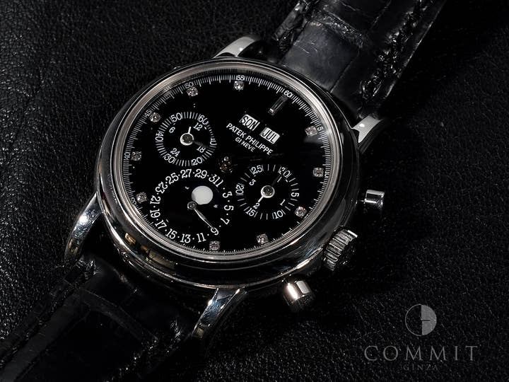 パテックフィリップ パーペチュアルカレンダー クロノグラフ Ref.3970EP-029 プラチナ ブラック11Pダイヤ文字盤