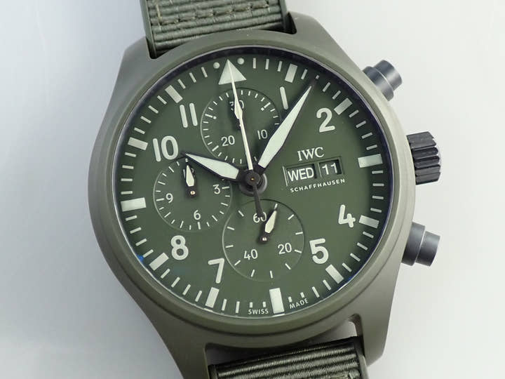 IWC パイロット ウォッチ クロノグラフ トップガン ウッドランド Ref.IW389106 グリーン文字盤 極美品 S0P2VTVC