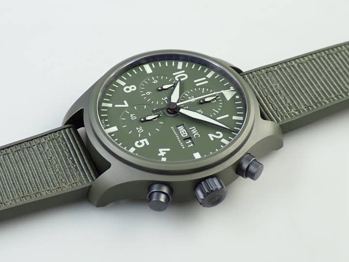 IWC パイロット ウォッチ クロノグラフ トップガン ウッドランド Ref.IW389106 グリーン文字盤 極美品 S0P2VTVC