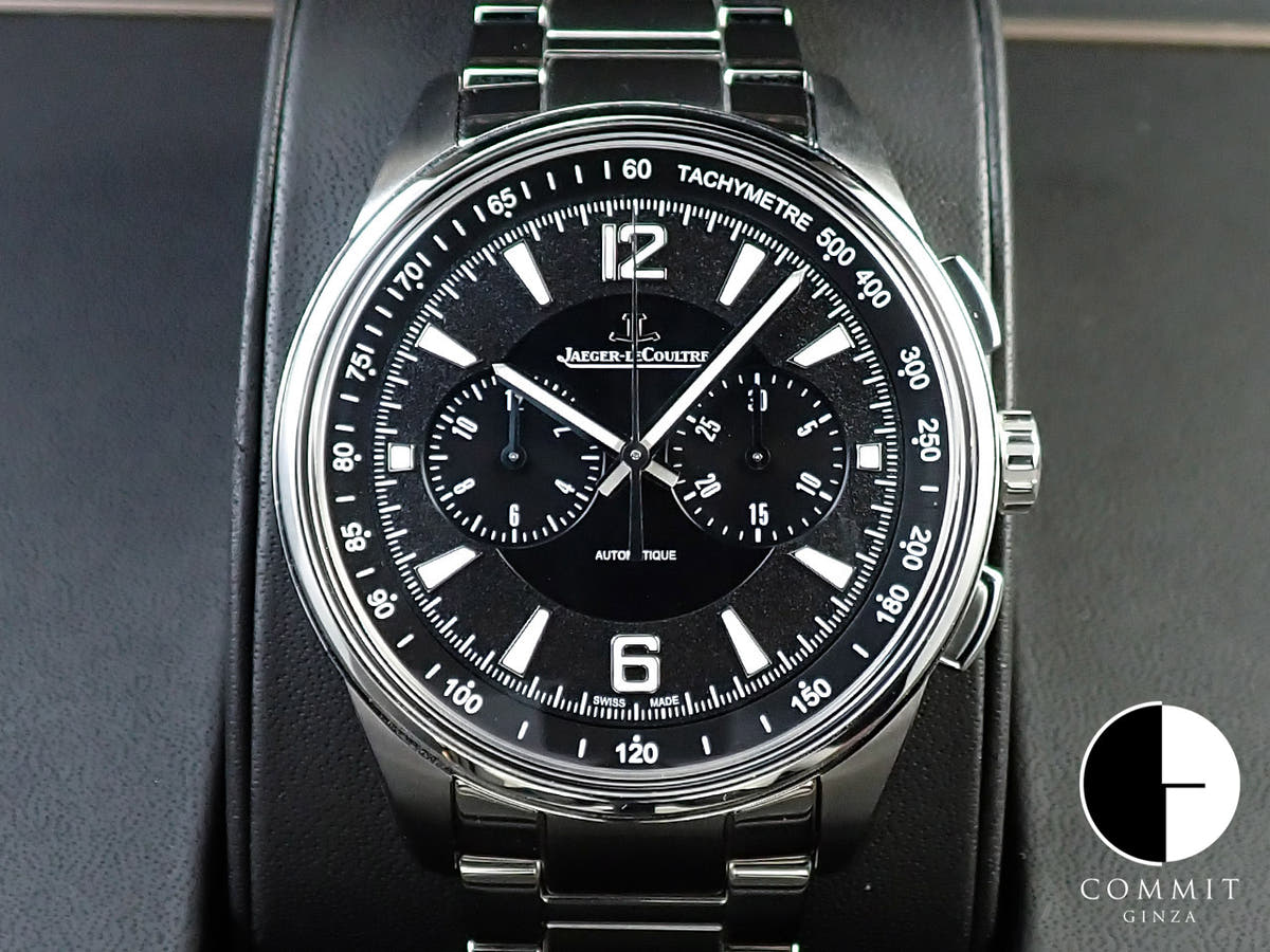 ジャガールクルト ポラリス クロノグラフ Ref.Q9028471 黒文字盤 美品 LJ1238R2