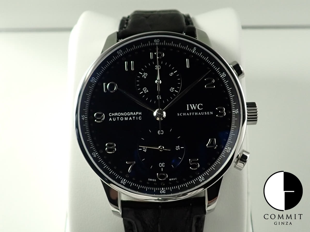 IWC ポルトギーゼ クロノグラフ Ref.IW371447 ブラック文字盤 極美品 Z0494798