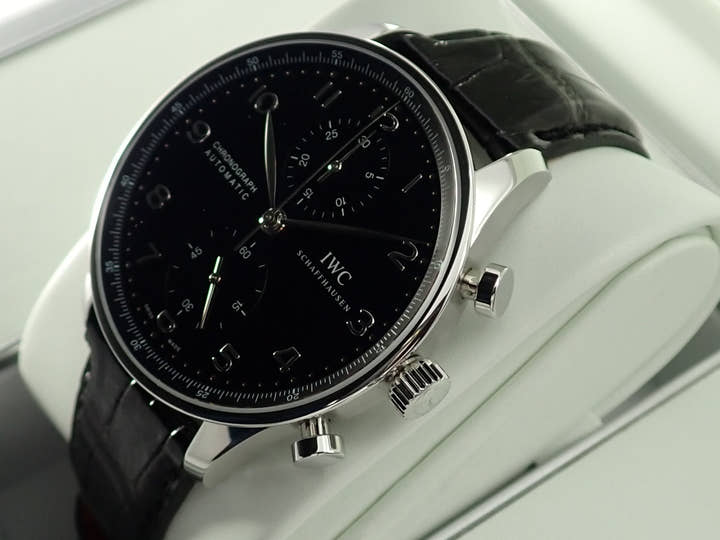 IWC ポルトギーゼ クロノグラフ Ref.IW371447 ブラック文字盤 極美品 Z0494798