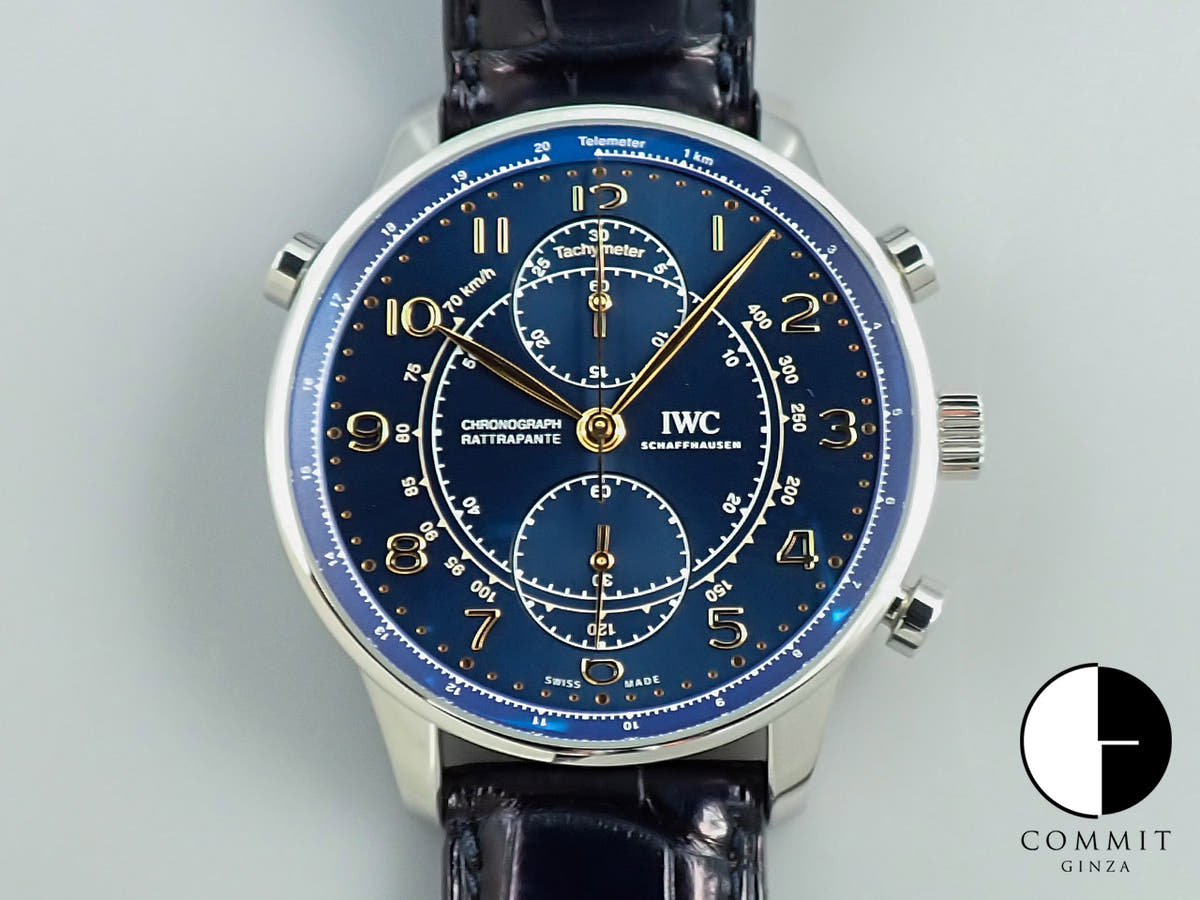 IWC ポルトギーゼ クロノグラフ ラトラパンテ ブティック ミラノ Ref.IW371222 ブルー文字盤 中古 8XA3JFYS