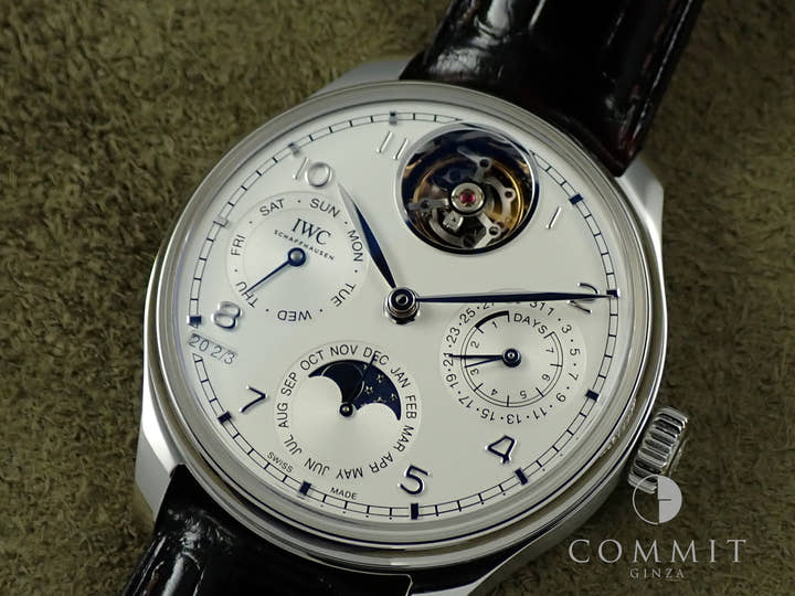 IWC ポルトギーゼ パーペチュアル カレンダー トゥールビヨン Ref.IW504505 シルバー文字盤 美品 3YY2ZJ23