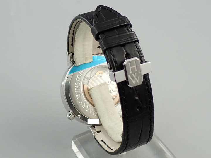 ハリーウィンストン プルミエール エキセンター タイムゾーン Ref.PRNATZ41WW001 ブラック文字盤 美品 X0P04X83