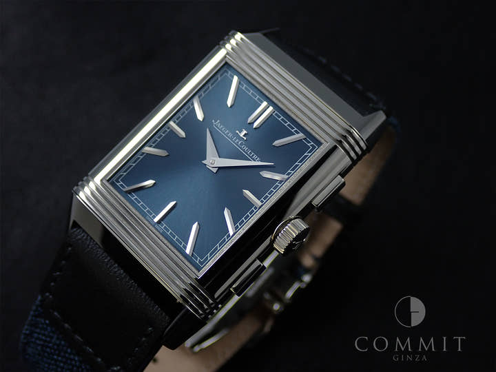 ジャガールクルト レベルソ トリビュート クロノグラフ Ref.Q389848J ブルーグレー/スケルトン文字盤 美中古 CC2UL642