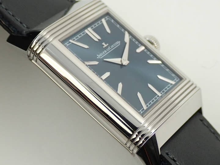 ジャガールクルト レベルソ トリビュート クロノグラフ Ref.Q389848J ブルーグレー/スケルトン文字盤 美品 S9658492