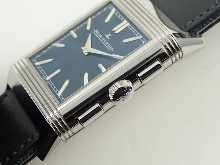 ジャガールクルト レベルソ トリビュート クロノグラフ Ref.Q389848J ブルーグレー/スケルトン文字盤 美品 S9658492