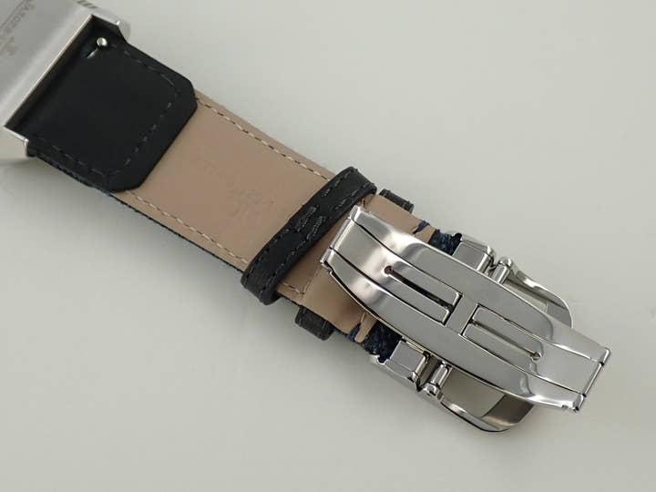 ジャガールクルト レベルソ トリビュート クロノグラフ Ref.Q389848J ブルーグレー/スケルトン文字盤 美品 S9658492