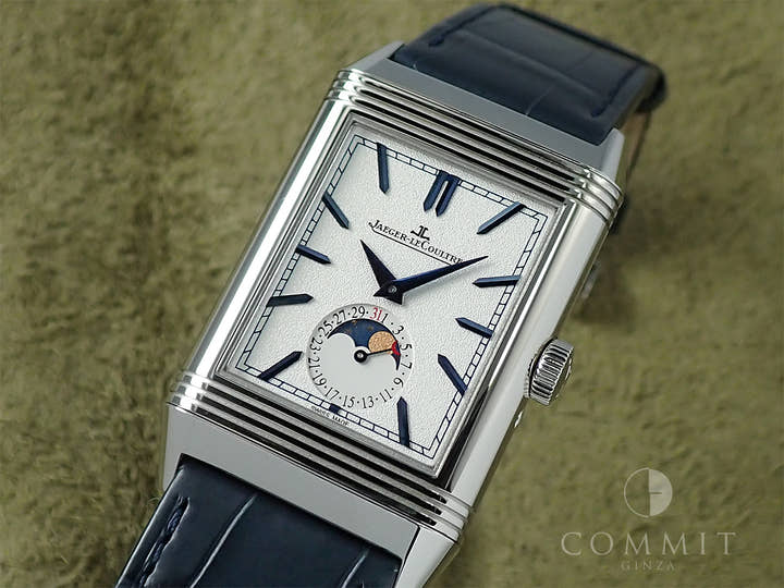 ジャガールクルト レベルソ トリビュート ムーン Ref.Q3958420 シルバー文字盤 美品 J0WJZ141