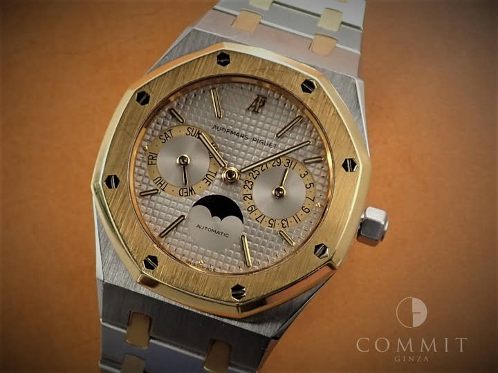 オーデマピゲ ロイヤルオーク デイデイト ムーンフェイズ Ref.5594.477 ステンレススチール/イエローゴールド グレー文字盤