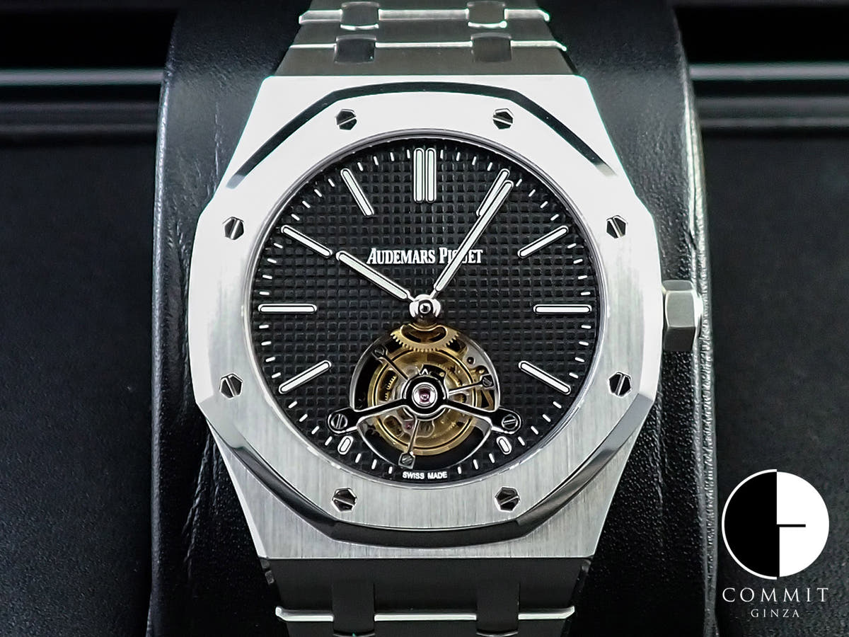 オーデマピゲ ロイヤルオーク トゥールビヨン エクストラ シン Ref.26512ST.OO.1220ST.01 ステンレススチール ブラック文字盤
